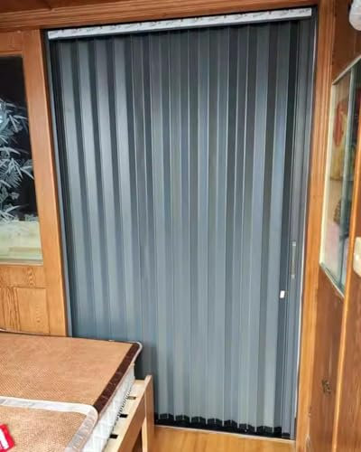 SAFWELAU Scheunentür Falttüre Aluminiumlegierungs-faltende Wandschrank-Tür, Faltbares graues Schrank-Akkordeon-Tor, Panel-Teiler(WxH 47x80in(118.5x203cm))