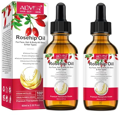 Nypon olja ekologisk kallpressad 100 % ren 120 ml rosehip olja, vildrosolja för hud hår naglar ansiktsolja kroppsolja vegansk nyponkärnolja anti-aging anti-rynk naturlig