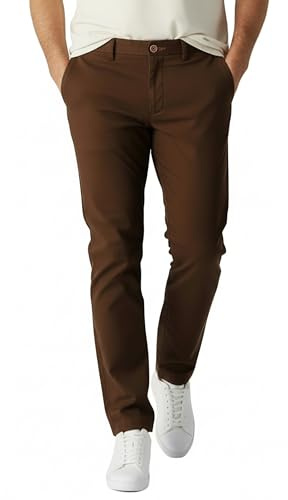 JMOJO Chinos Trousers Men – Slim Fit Wrinkle Resistant Stretch Cotton Pants – Smart Casual Wear for Office, Travel & Weekend