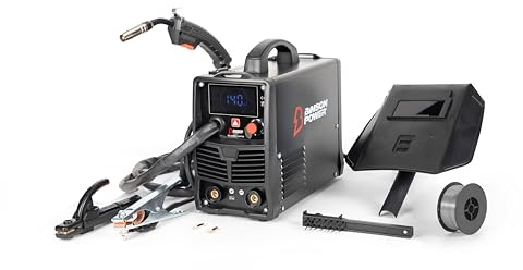 Bimson Power IGBT DC MMA MIG Lift TIG Inverter Welder 140A – Portable 4-in-1 Gas & Gasless Welding Machine with MIG Torch, Flux-Cored Wire, 230V Gasless Welder for Stainless Steel Aluminium & Alloys