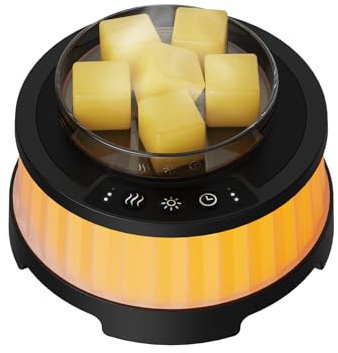 Calentador de cera, Calentador de tazas con 7 colores LED de luz, Panel calefactor PTC, Ajuste de tres velocidades, Dispositivo de cera caliente para cera aromática para regalos y decoración