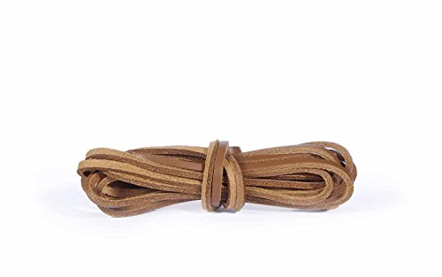 Kaps Leather Laces, lacets de bottes en cuir de qualité 100% véritable, fabriqués en Europe (140 cm - 55 pouces - 8 à 10 paires d'oeillets / 36 - natürliche farbe)