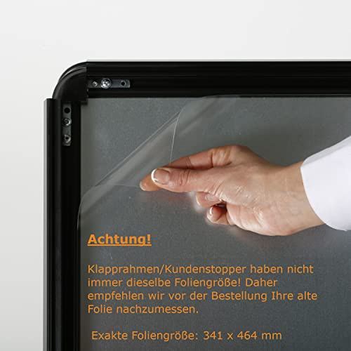 DISPLAY SALES Antireflex Frontplast (2 st.) för vattentät hopfällbar ram DIN A2 reservfolie 0,7 mm tjock