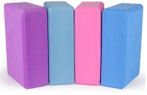Yoga Blocks 9''x6''x3'', 4 Pack High Density Yoga Brick Foam Blocks to Improve Strength, Flexibility and Balance, Light Weight and Non-Slip Surface for Yoga, Pilates and Meditation