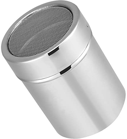 Setaccio Farina in Acciaio Inox con Coperchio, Spargi Zucchero a Velo e Cacao per Caffè, Spezie, Cioccolatini, 6 x 7,8 cm / 2,4 x 3,1 pollici