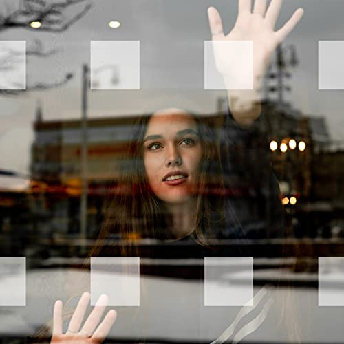 60 x Etched Glass Safety Windows Stickers - 50mm Square Glass Awareness Decals for Patio Doors, Panels, Doors, Balconies, Shower Doors and Partitions