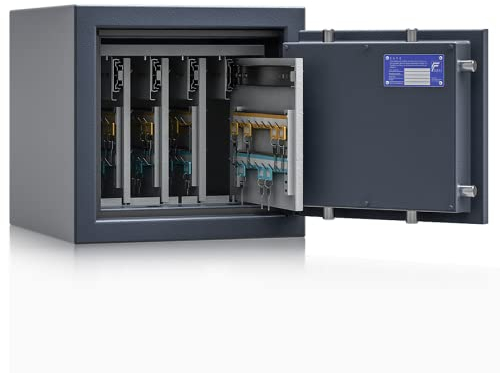 Secureo SafeHero Schlüsseltresor/Schlüsselsafe für 160 Schlüssel Osprey Key 2 | Klasse 1 EN 1143-1 | Doppelbart-Doppelbartschloss | 4 ausziehbare Wände | 400x420x420 mm (HxBxT) | 67 kg