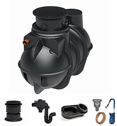 Zisterne Erdtank 2000 Liter Komfort II inkl. Ausgleichsdom, Deckel, Regenwasserfilter mit Siphon, beruhigtem Zulauf und Regenwasserpumpen-Set - Regenwasserbehälter bzw. Regenwassertank unterirdisch