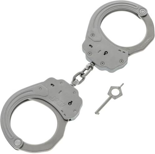 ASP Sentry Handcuffs, Chain Restraints with Stainless Steel Frames, Forged Steel Bows, Dual-Sided Keyways, and Double Lock Slots, Law Enforcement Gear and Security Guard Equipment