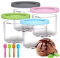 Creami Behälter,4 Stück Creami Pint Behälter Wiederverwendbare,Eisbehälter Für Speiseeis,Creami Tubs,Eiscremebehälter,Ice Cream Pints Beche.