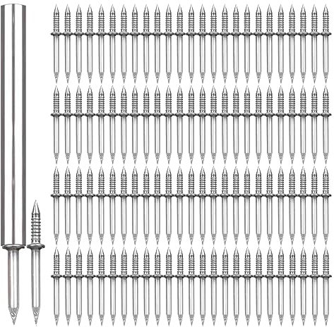 Firulab 100 Piezas zócalo Doble Cabeza Clavo sin Costuras, Línea zócalo sin Clavos Marcas, Clavos Doble Cabeza, Línea zócalo Clavos Ocultos Especiales, Tornillos Seguridad Invisibles
