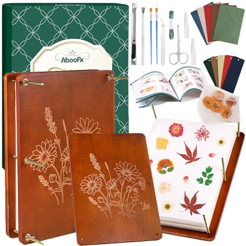 Aboofx Flower Press Kit, Craft Kits 15.7 x 11.8 6 Layers Wooden Flower Pressing Kit for Crafts Pressed Flowers and Plant for DIY Art, Preservation for Bookmark Frame Wedding Drying Kits