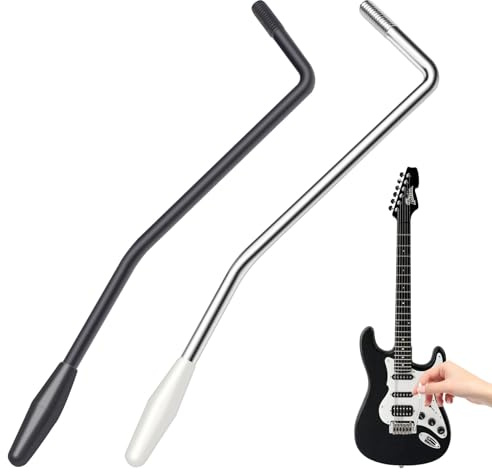 Guitar Tremolo Arm,2 Pcs Whammy Bar,Electric Guitar Parts,Thread Tremolo Arm,Guitar Tremolo Bar,Guitar Trem Bar,Guitar Vibrato Arm,Tremolo Stick for Electric Guitar Replacement White And Black