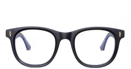OuShiun Occhiali da lettura con blocco della luce blu, Occhiali da lettura alla moda per uomo e donna con cerniera a molla, Comodi occhiali da lettura quadrati con protezione UV (Nero 2.0+)