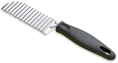 WeddHuis Cutter De Pommes De Terre Onduleux, Trancheuse à Frites, Coupe Frites en Acier Inoxydable, Crinkle Cutter, Couteau Tranches Pomme Terre, Wave Blade pour Carotte, Concombre