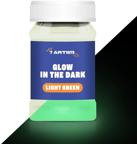 7 Artists Fluoreszierende Acrylfarbe Neon Hellgrün 100 ml | Nachtleuchtende Farbe auf Wasserbasis | Fluoreszierende Leuchtfarbe Acryl zum Bemalen von Holz Papier Stein Karton
