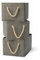 Amazon Basics Foldable Storage Bins with Rope Handles, Charcoal, Large, Pack of 3