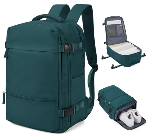 HPLQQ Mochila Viaje Cabina Avion 40x30x20 para Ryanair Mochilas para Mujer Bolsa de Cabina 40x30x20 Equipaje de Mano Cabina Avion Mochila de Senderismo Impermeable Cabina Mochila,B3-Azul pavo real