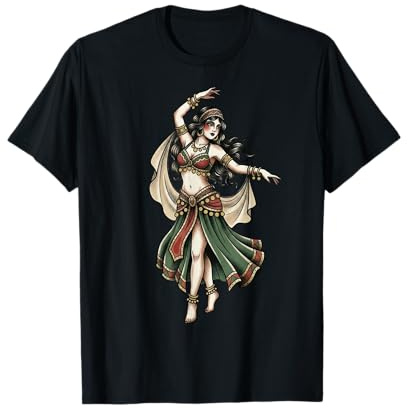 Classico Boho Tattoo Tradizionale Ballerina Donna Flash Maglietta