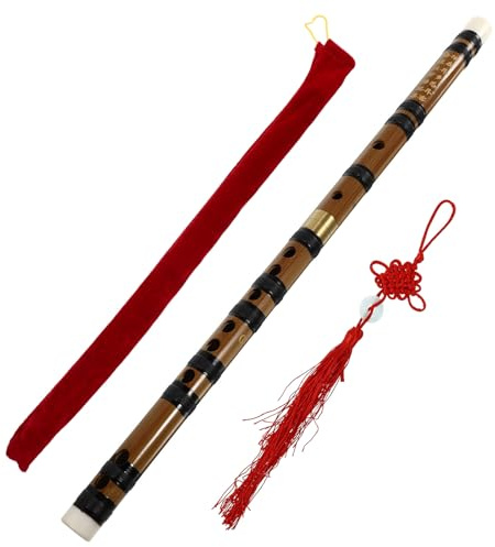 MAGICLULU Flauta de Bambú Amarga Portátil G Tono, Instrumento Tradicional Chino de Dos Secciones para Principiantes, Flauta Profesional de Estilo Antiguo en Color Madera Natural, Adecuado