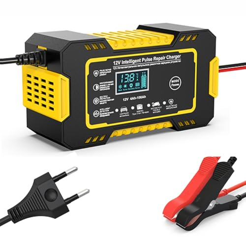 LXCMQL 12V Cargador Bateria Moto para Honda Monkey 50 2002-2017, Carga y Mantenimiento Automáticos Inteligentes con Pantalla LCD Múltiples Protecciones