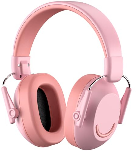 Link Dream Cascos Antiruido Niños, Cascos Insonorizacion para Estudiar 30dB SNR, Protección Auditiva Niños Cascos Insonorizados para Autistas, Viajes, Conciertos, Fuegos, Rosa, 1 Pieza
