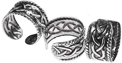 WINDALF Rustikale Ohrklemme ATÂS 6 mm Keltische Knoten Antik 925 Sterlingsilber