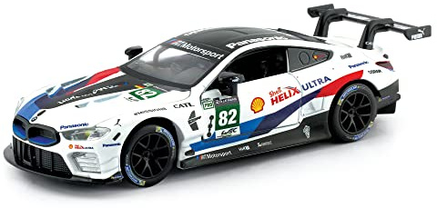 TURBO CHALLENGE - BMW M8 GTE 24H DI LE MANS - Modellino in metallo - 029077-1/32 - Auto a frizione retrò - Bianca - Giocattolo per bambini - Regalo - Miniatura - A partire dai 4 anni