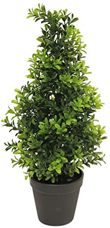 artplants.de Artificial Boxwood Pyramid TOM, in planter, 18/45 cm - Artificial Topiary