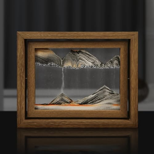 Cadre en verre pour peinture à sable fluide, images de sable dynamiques 3D, images de sable en mouvement, image de sable en mouvement paysage naturel, cadre en verre peinture de sable fluide pour