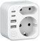 JSVER Reiseadapter UK Adapter 2 Fach England Deutschland Reisestecker Adapter mit 4 USB-Anschlüssen(2 C&2 A) Steckdosenadapter Typ G für England,Irland,Dubai,Malediven,HK,Singapur Stckdosen