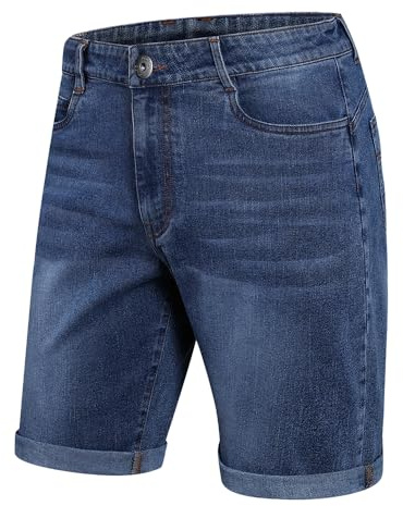 ZOXOZ Pantalones Cortos Vaqueros Hombre Clásicos Verano Estilo Casual Cintura Elástica Bolsillos Jeans Cómodos Moda Azul Vaquero M