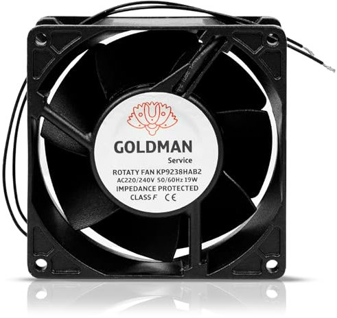 GOLDMAN SERVICE | Ventilateur ventilateur axial pour cassette de cheminées insérable haute température à pales métalliques universel (92 x 92 x 38 mm)