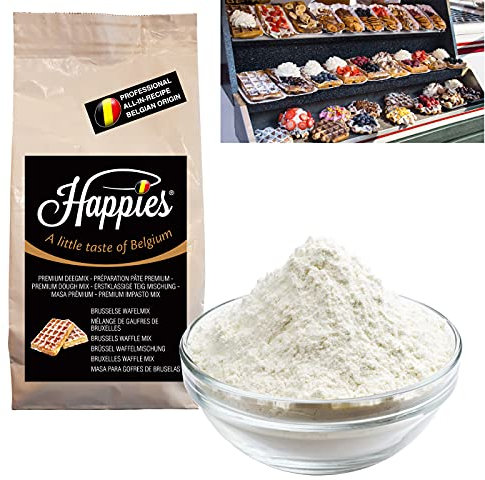 Happies mix et pâte alimentaire - Mélange pour préparation de gaufres de Bruxelles à partir de la reccette traditionnelle (1)
