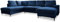 Cord Sofa U Form mit Schlaffunktion - Ecksofa mit Schlaffunktion und Bettkasten, Wohnlandschaft U Form, XXL Couch U Form, Big Sofa XXL, Eckcouch mit Schlaffunktion und Bettkasten, Navy Blau Links