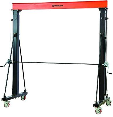 Strongway Telescoping Gantry Crane, 2000-Lb. Capacity, 8.2ft.–12.14ft. Lift
