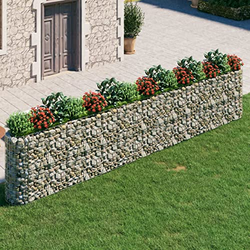 ADWOA Gabionen-Hochbeet Verzinktes Eisen 540x50x100 cm Gabione Gravel Grid Hochteich