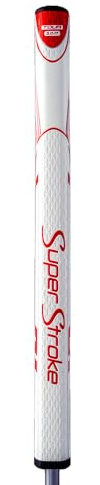 SuperStroke Zenergy Tour 3.0 17 Empuñadura para putter de golf con tecnología SPYNE No Taper, nuevo texturizado multizona y Tech-Port, blanco/rojo