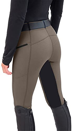 IQYU Reitleggings Damen High Waist Reitsport-Hosen Reithose Vollbesatzhose Mit Handytasche Reitsporthose Sport-Damenreithose Lang Outdoor-Sportleggins-Sportreithose MäDchen Reithosen