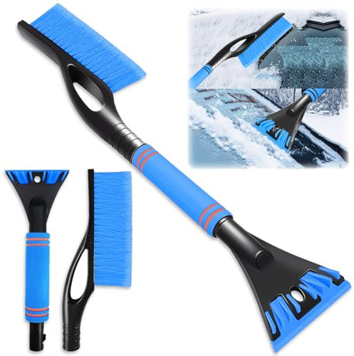 Axinyijia Raschiaghiaccio per Auto con Scopa Raschietto Ghiaccio Auto Pulisci Parabrezza Auto Spazzola da Neve per Auto SUV Camion (Blu)