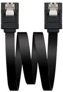 Câble SATA III pour transmission de données à 6 Gbit/s, avec ancrages pour une connexion sûre et stable. Couleur : noir, longueur de 0,5 m, idéal pour les systèmes informatiques et les serveurs.
