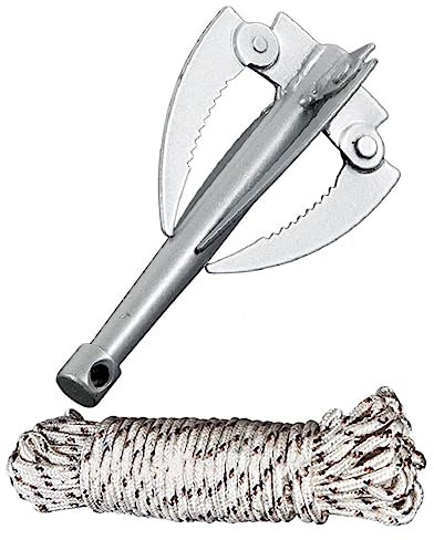 Kisangel Râteau Amovible INOX pour Couper Végétation Aquatique Outil Désherbage Lac Et Étang Accessoire Robuste avec Manche Noir Pliable pour Nettoyage des Mauvaises Plantes