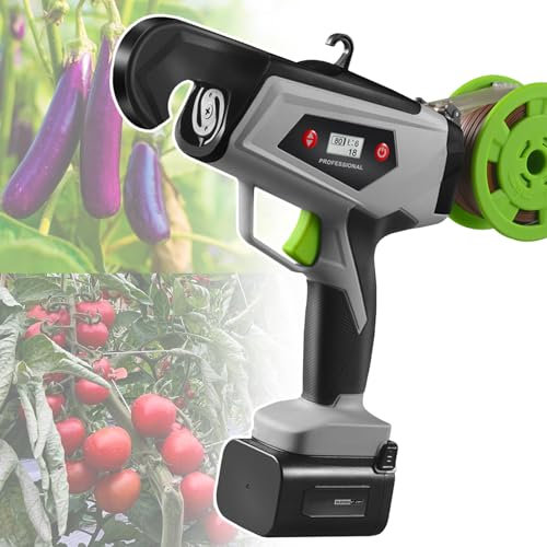 VNATWGOO Atadora AutomáTica A Prueba De Agua, Atadora Recargable para Flores De Vid, Herramienta Atadora De Plantas Ajustable E Indicador Led