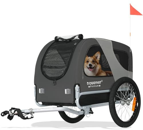 DOGGYHUT® MEDIUM Remorque de vélo pour chiens jusqu'à 23 kg - Remorque de vélo pliable