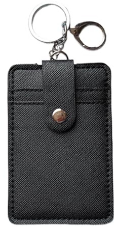 AWAVM Soft Leather Wallet Case Slim Card Holder with Key Ring Credit Card Holder Simple Soft Leather Wallet Case Classic Credit Card Wallet