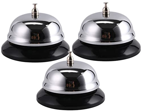 JEWEDECO 3pezzi Campanello Per Design Retrò Campanello Chiamata Manuale in Metallo Per Piatti d Albergo Vintage Bar Decorativo Ristorante