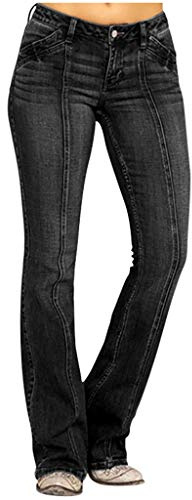 Low Waist Jeans dam utsvängda – jeansbyxor dam stretch stora storlekar fritidsbyxor slim fit bootcut jeans tonårsflickor pojkvän-jeans hiphop joggingbyxor Y2K stretchbyxor höftbyxor