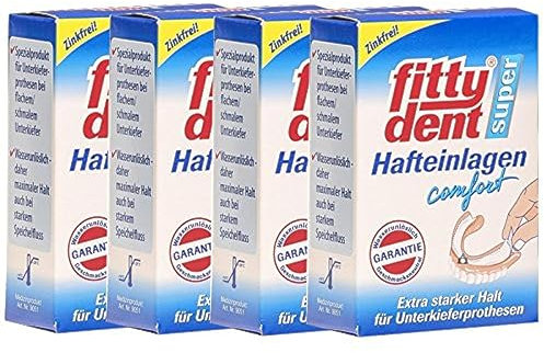 4 x FITTYDENT super Haftkleber Einlagen 15 Stück