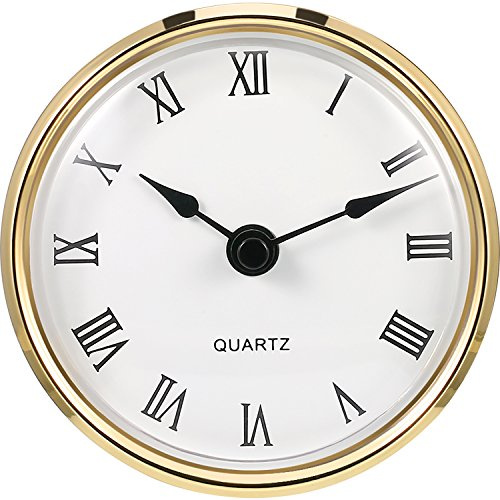 Hicarer 3-1/8 Inch (80 Mm) Quartz Clock Fit-up/Insert with Roman Numeral, Round Quartz Movement