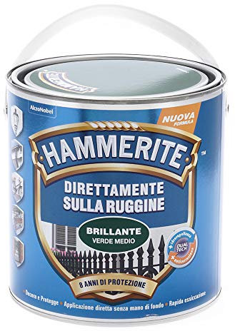 Hammerite Direttamente Sulla Ruggine Brillante Verde Medio 2.5 l